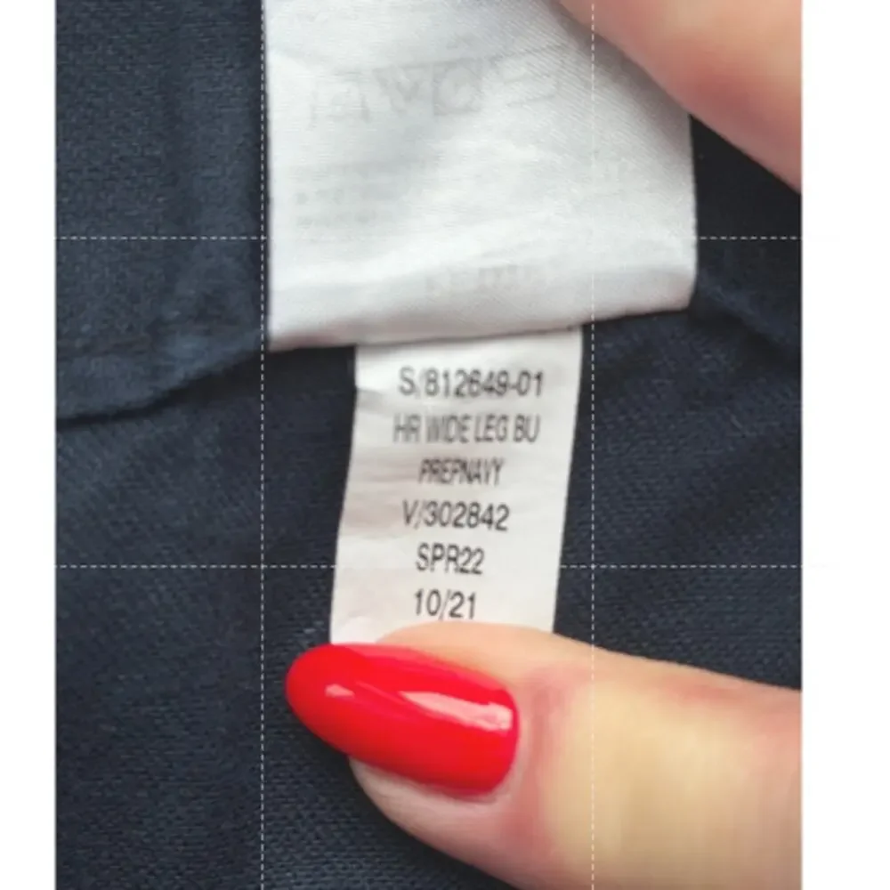 Banana Republic Navy Linen Blend Wide Leg Pants 2P Petite High Rise Stretch EUC